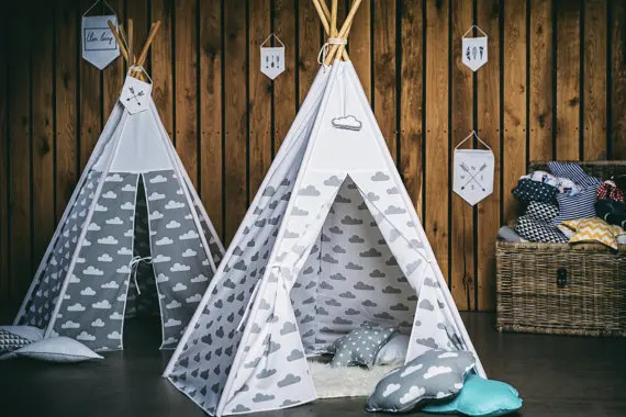 Серый облако дизайн детская игровая палатка индийский вигвама детский игровой домик детская игровая комната вигвама