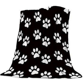 

Cute Footprints Throw Blanket Cute Kids Design Warm Microfiber Blanket