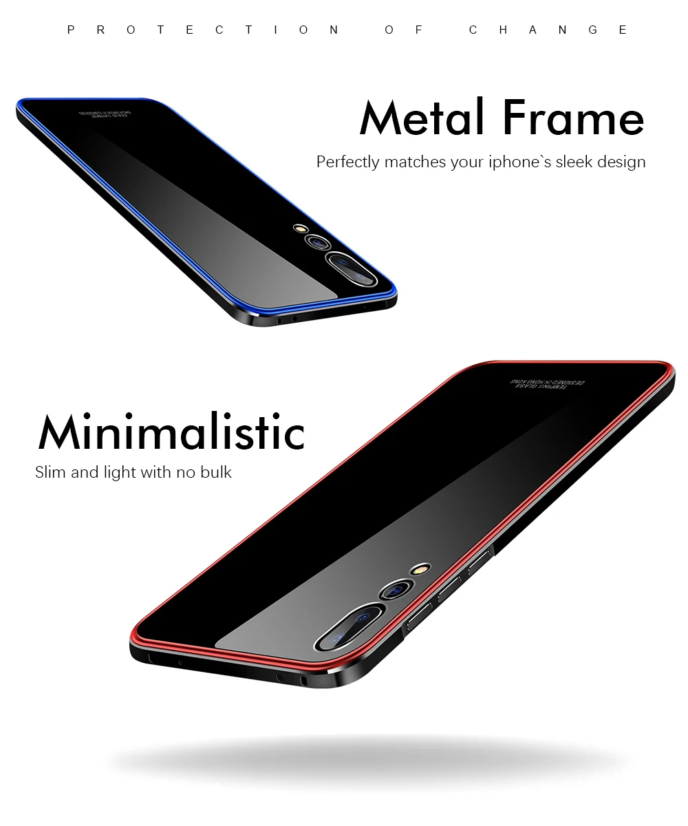 Ascromy For Huawei P20 Pro Case Metal Bumper Tempered Glass Back Cover For Huawei P 20 P20pro Funda Shockproof Coque Accessories (1)