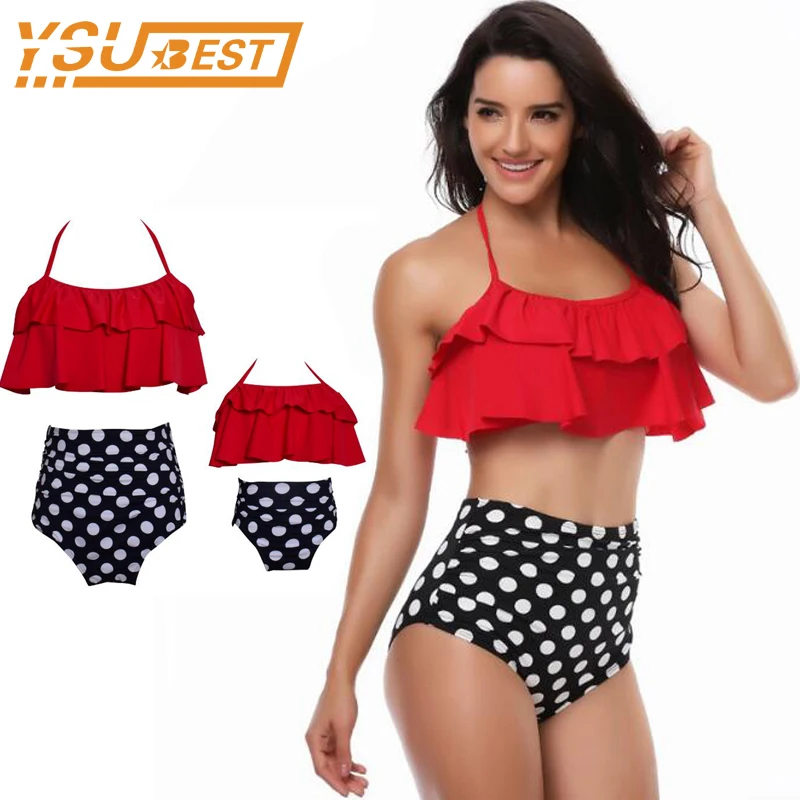 

2018 Summer Clothes Family Matching Swimwear Mother Daughter Women Clothes Beach Kid Clothing Bikini Swimsuit Girl Swimming Sets