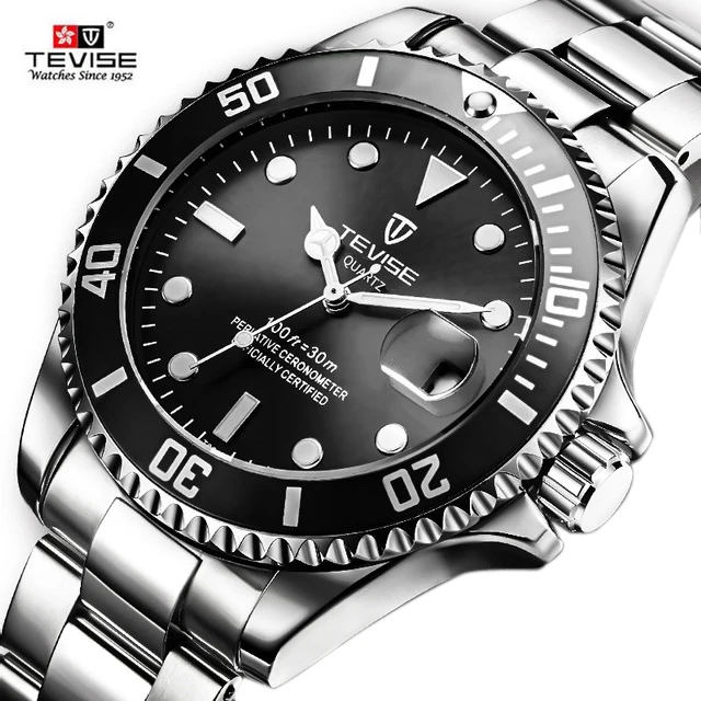 

Drop Shipping Men Watch Top Brand Tevise Quartz Watches Auto Date Fashion Business Casual Wristwatches Clock Relogio Masculino