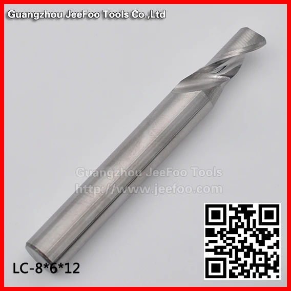 

Single flute pure Aluminum CNC router bits metal cutting tool 8*6*12 A series