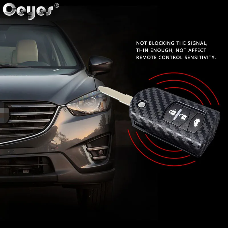 Carbon fiber key cover for MAZDA (4)