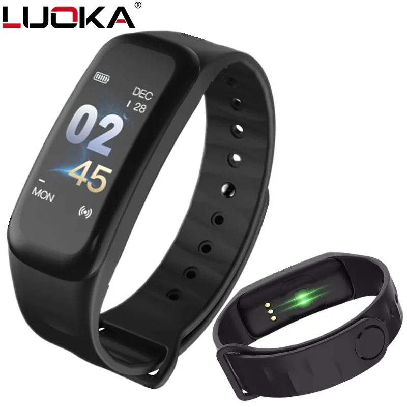 LUOKA C1Plus Smart Bracelet Color Screen Blood Pressure Fitness Tracker Heart Rate Monitor Smart Band Sport for Android IOS