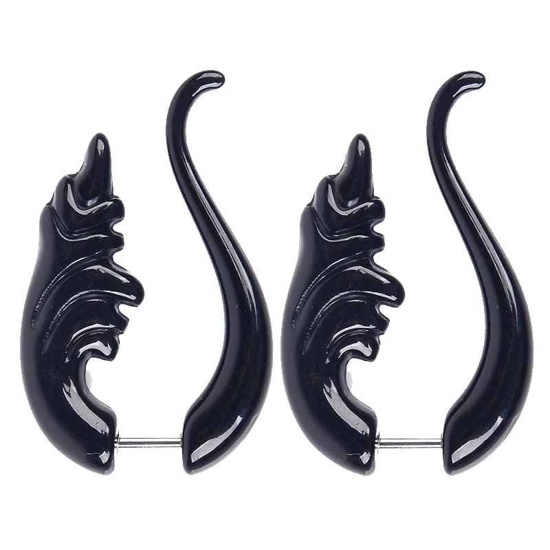 2pcs Black Acrylic Spiral Ear Tunnel Plugs Gauge Expanders Taper Stretcher Earlobe Earring Body Jewelry Piercing Earring