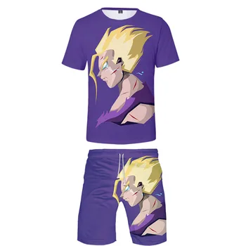 

DRAGON BALL Male Sports Set Short sleeve t-shirt+Ball pants Leisure sports comfortable Luxury Harajuku Anime