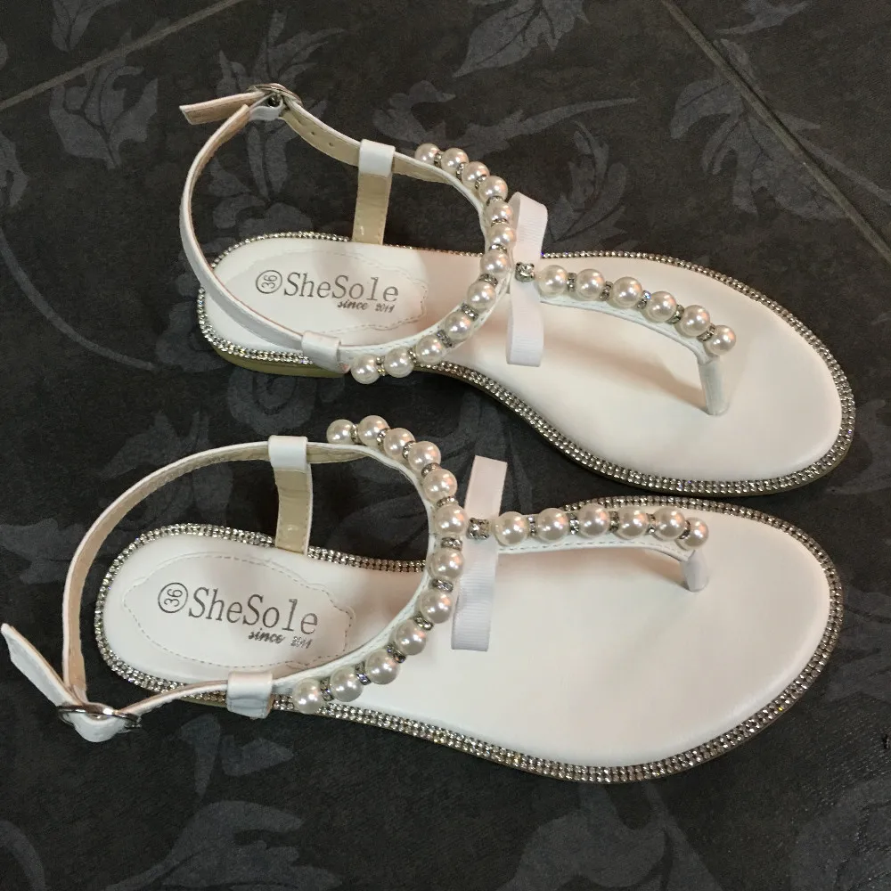 diamante flat sandals wedding