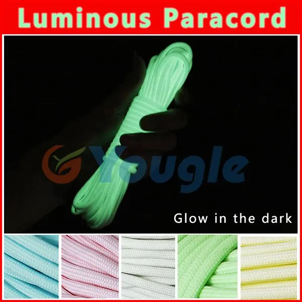 YOUGLE الوهج في الظلام مضيئة Paracord المظلة الحبل الحبل حبل 100 قدم (31 m) 9 السواحل النوى