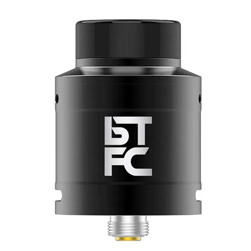 Augvape BTFC RDA распылитель 25 мм диаметр 33 мм высота верхний нижний воздушный поток аромат чеканка электронная сигарета распылитель для электронной сигареты резервуар - Цвет: Черный