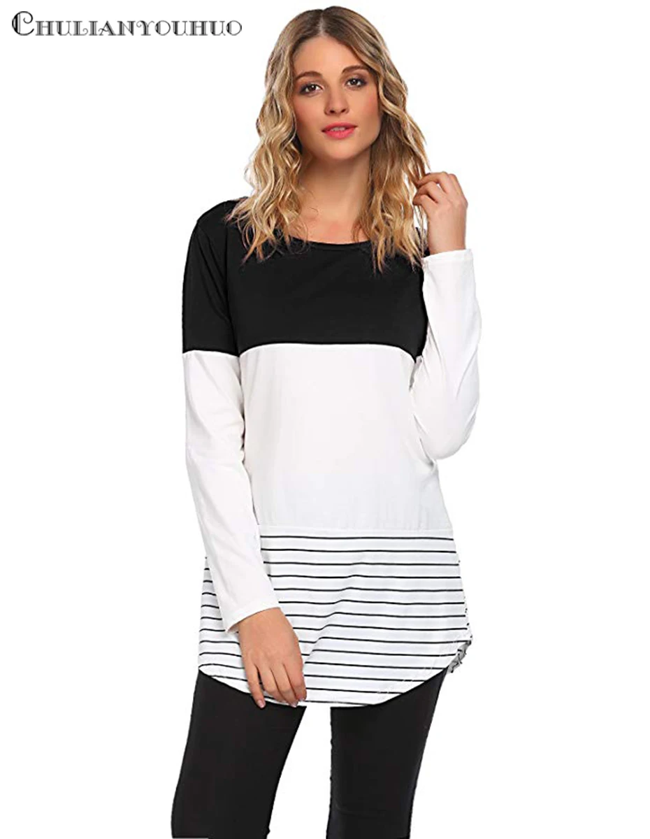 New American football T Shirt Women Tops Female Clothing Long Sleeve Cotton Casual Striped T Shirts Femme Vogue Tees Shirt Top (2)
