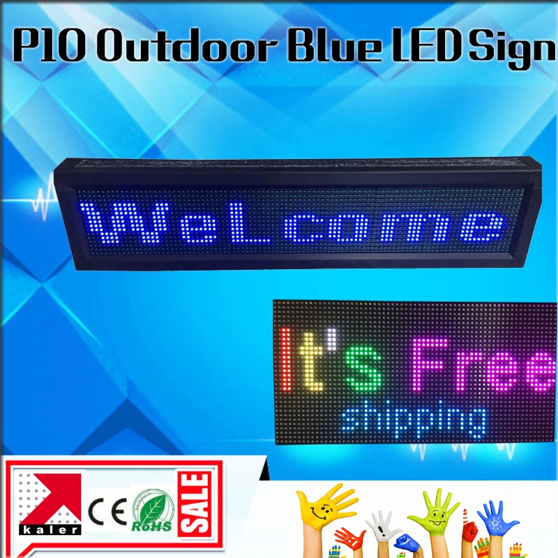 Blue USB Programmable Scrolling LED Sign Message Board Display 9*40
