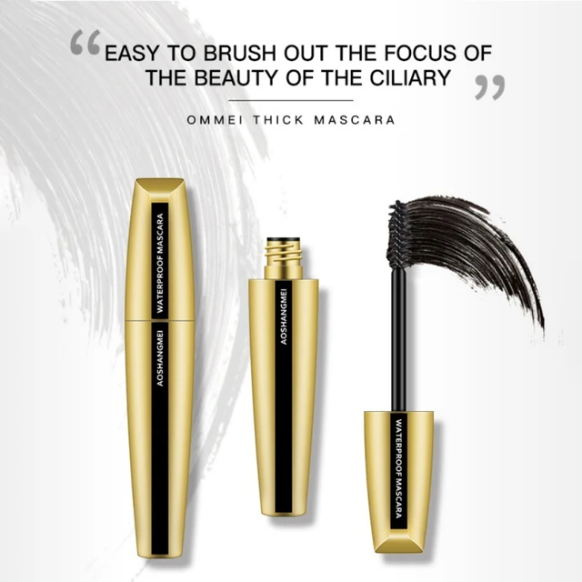 New Brand Gold Tube Waterproof Mascara Black Eyelash Extension Volume