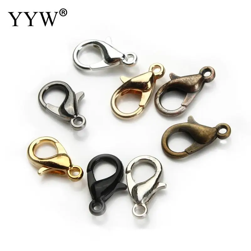 50pcs/lot 14x7mm Metal Lobster Clasps Hooks Gold/Silver Lobster Clasps