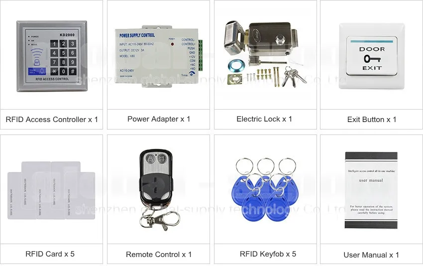 DIYSECUR полный Rfid карты клавиатуры двери контроля доступа комплект+ Электрический дверной замок+ кнопка выхода совершенно KD2000