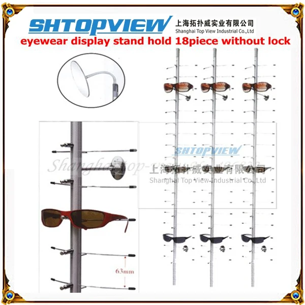 NOC-C-18PC-140CM Горячая алюминиевый сплав держатель дисплея солнцезащитных очков без замка