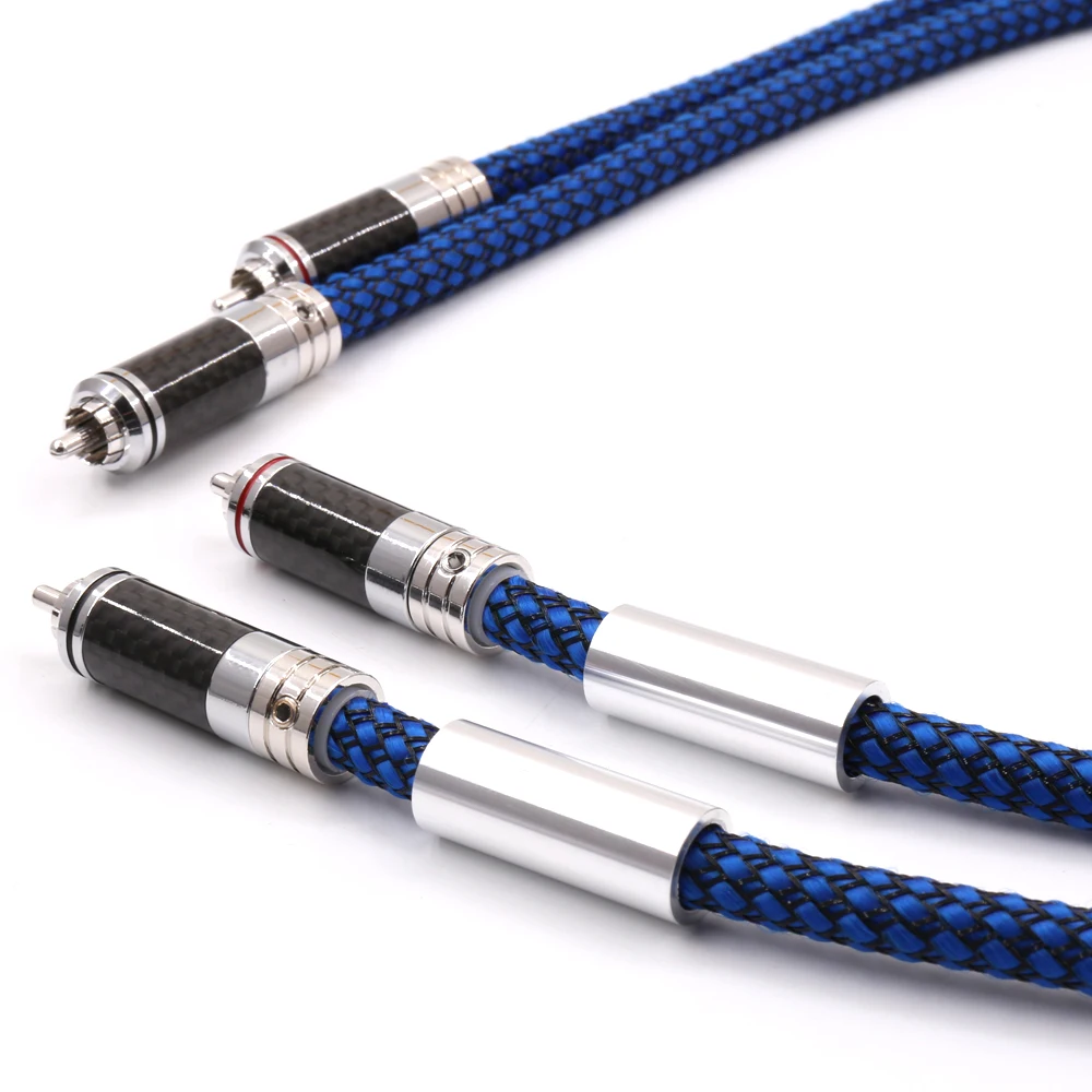 2328 Hifi кабель RCA к из углеродного волокна 6N посеребренный 2RCA штекер межразъемный