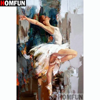 

HOMFUN Full Square/Round Drill 5D DIY Diamond Painting "Woman dancing" 3D Embroidery Cross Stitch 5D Home Decor A13189