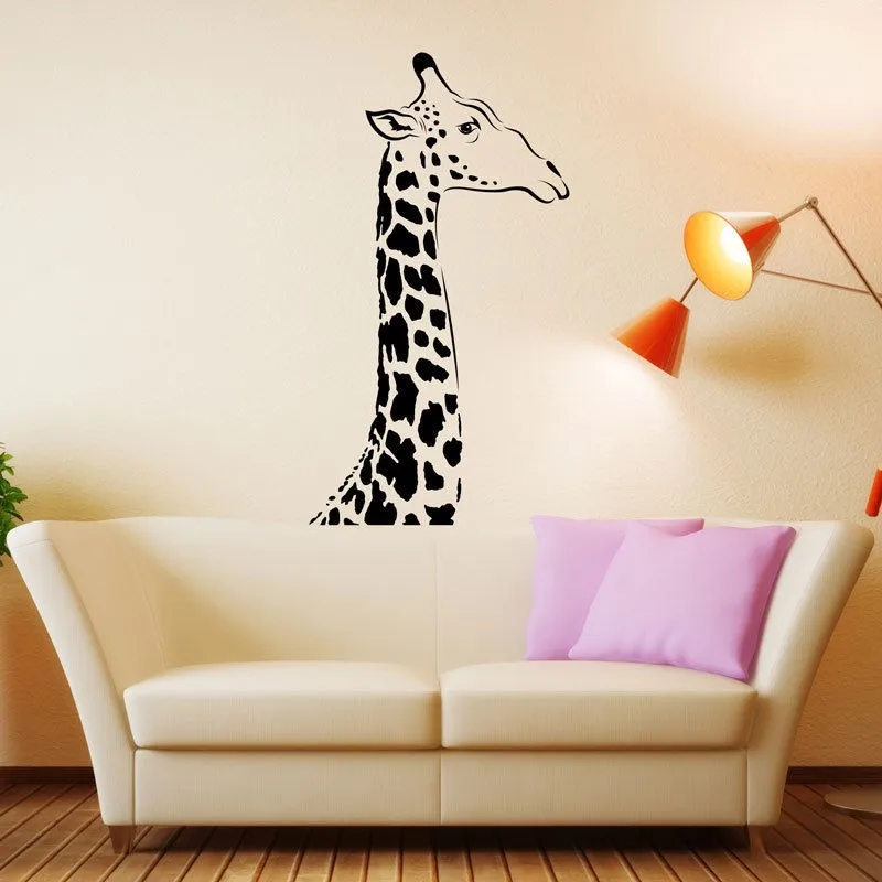 Giraffe Head Decal Vinyl Wall Sticker Animal Birds Living Room décor 