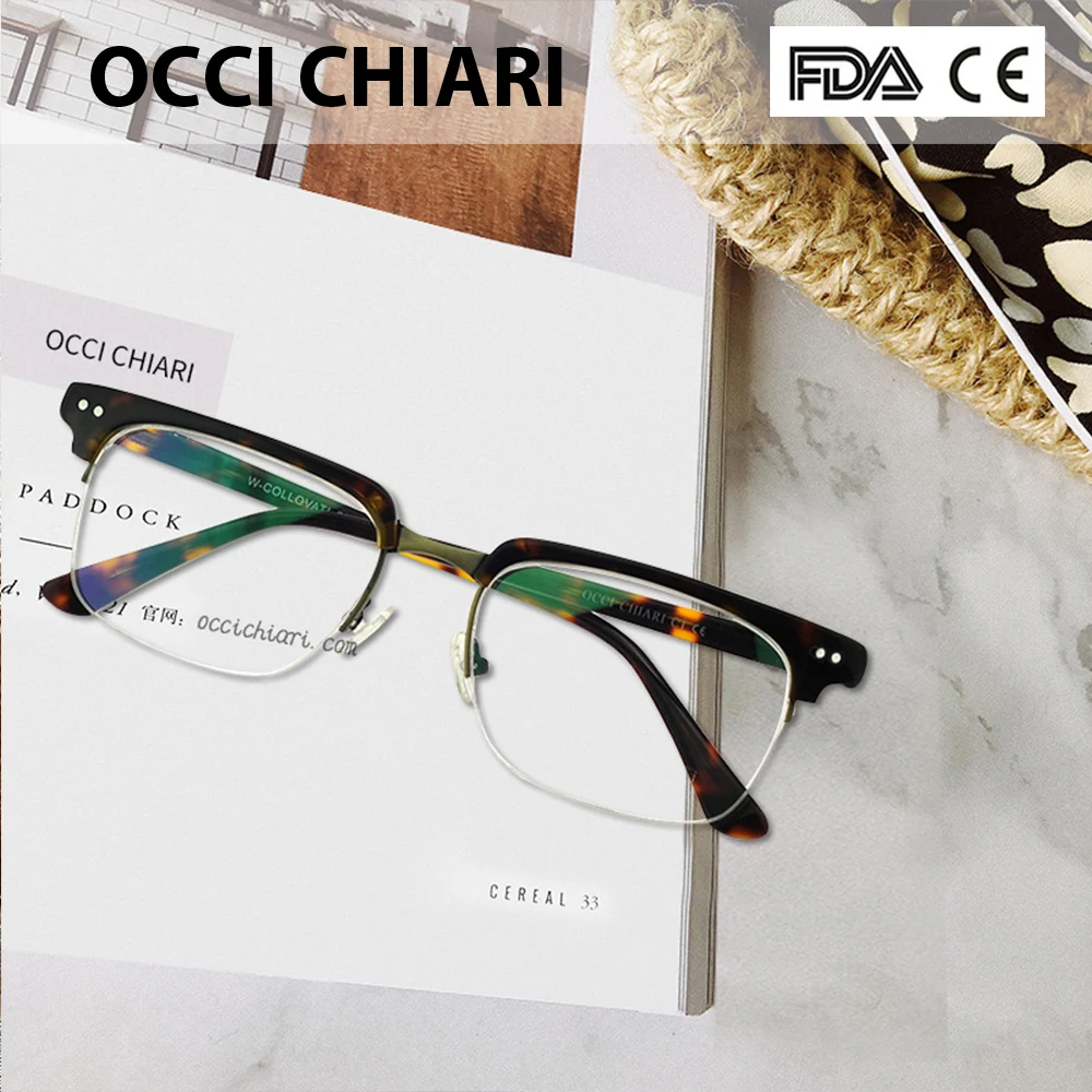 

OCCI CHIARI Fashion Eyeglasses Men Women Brand Designer Prescription Nerd Lens Medical Optical Glasses Frame W-COLLOVATI
