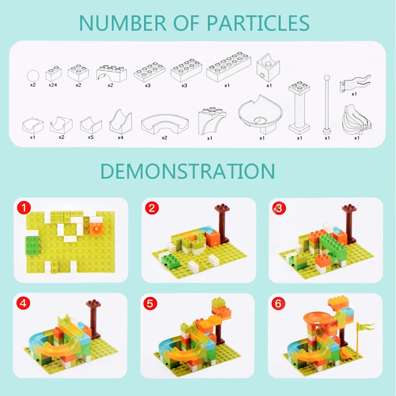 Мраморный трек бегать блок лабиринт мяч трек строительные блоки Воронка слайд катапульта Функциональные блоки DIY кирпичные строительные игрушки для детей