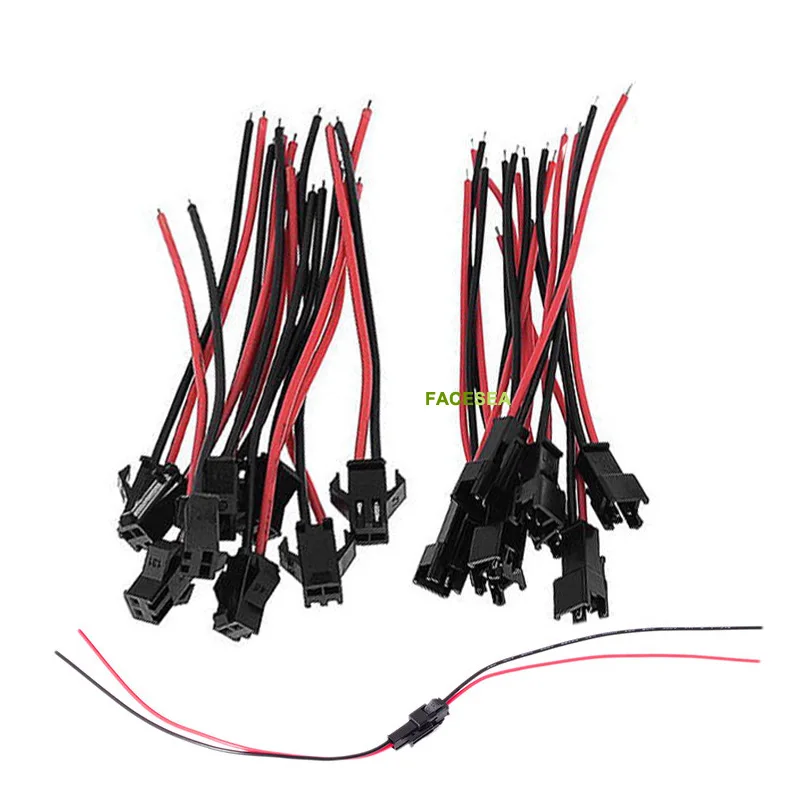 10/20/50/100 пар 2pin JST SM разъем 15 см провод одного цвета SMD 5050 3528 3014 5630 светодиодный