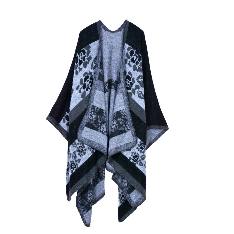 Новая шаль Модное пончо вязаный шарф с кисточкой клетчатый треугольный кардиган для женщин invierno mujer Пончо Накидки Роскошные