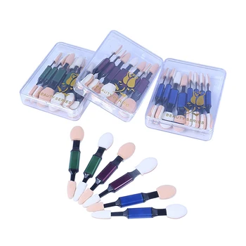 

10PCS/box Pro Sponge Stick Eye Shadow Applicator Cosmetic Makeup Tools Portable Double Ended Eyeshadow Brush For Women With Box