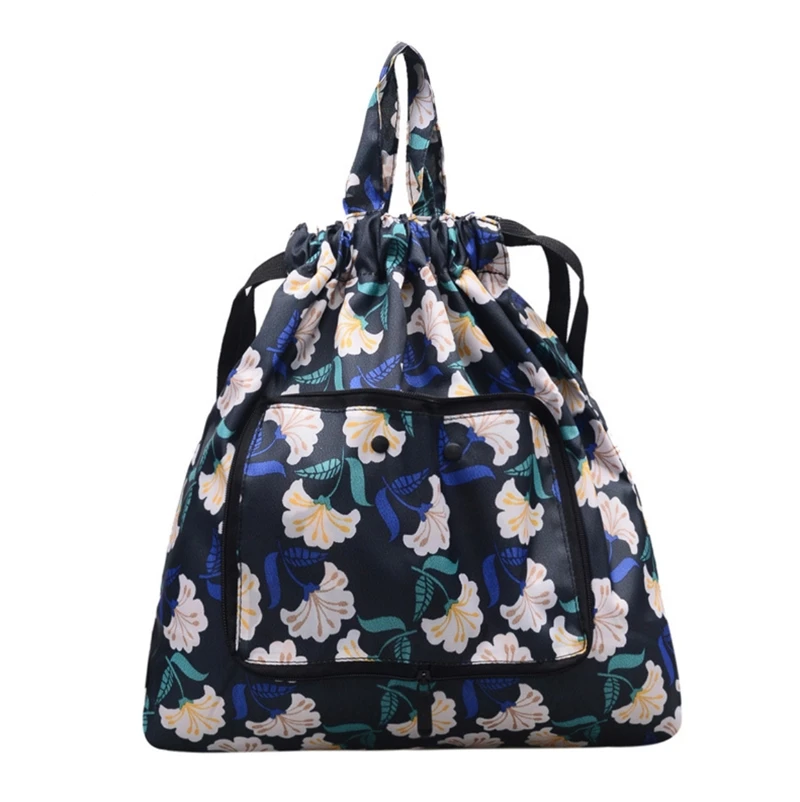 

2019 NEW printed shoulder bags for women drawstring printing bag waterproof backpack women's backpack beading flower schoolbag