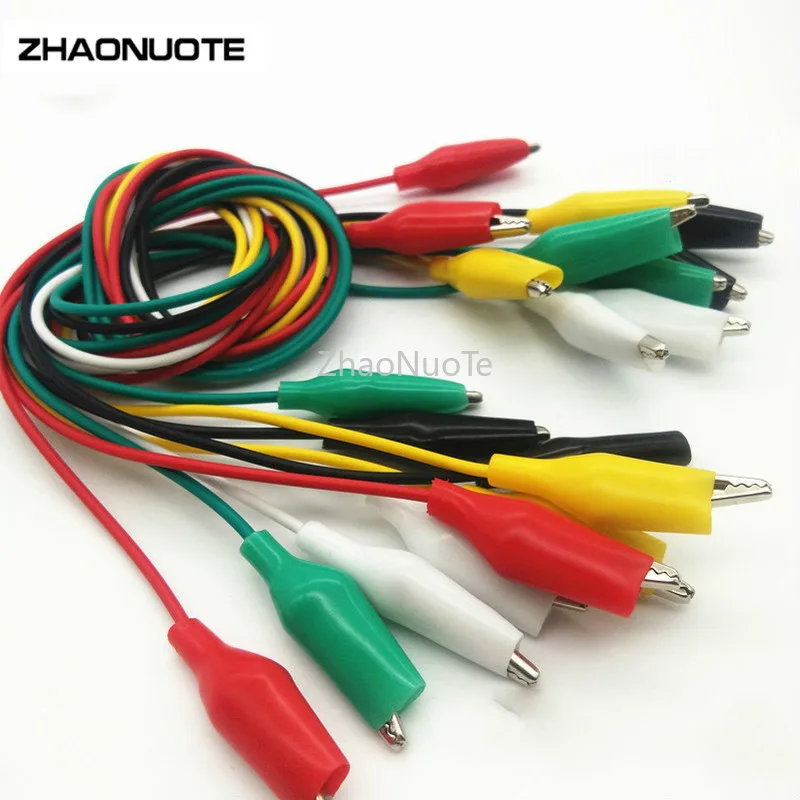 

10pcs Aligator Clips Double Head Color Test Line 50cm Small Maintenance Link Line Adapter Alligator Clips Battery Clamp