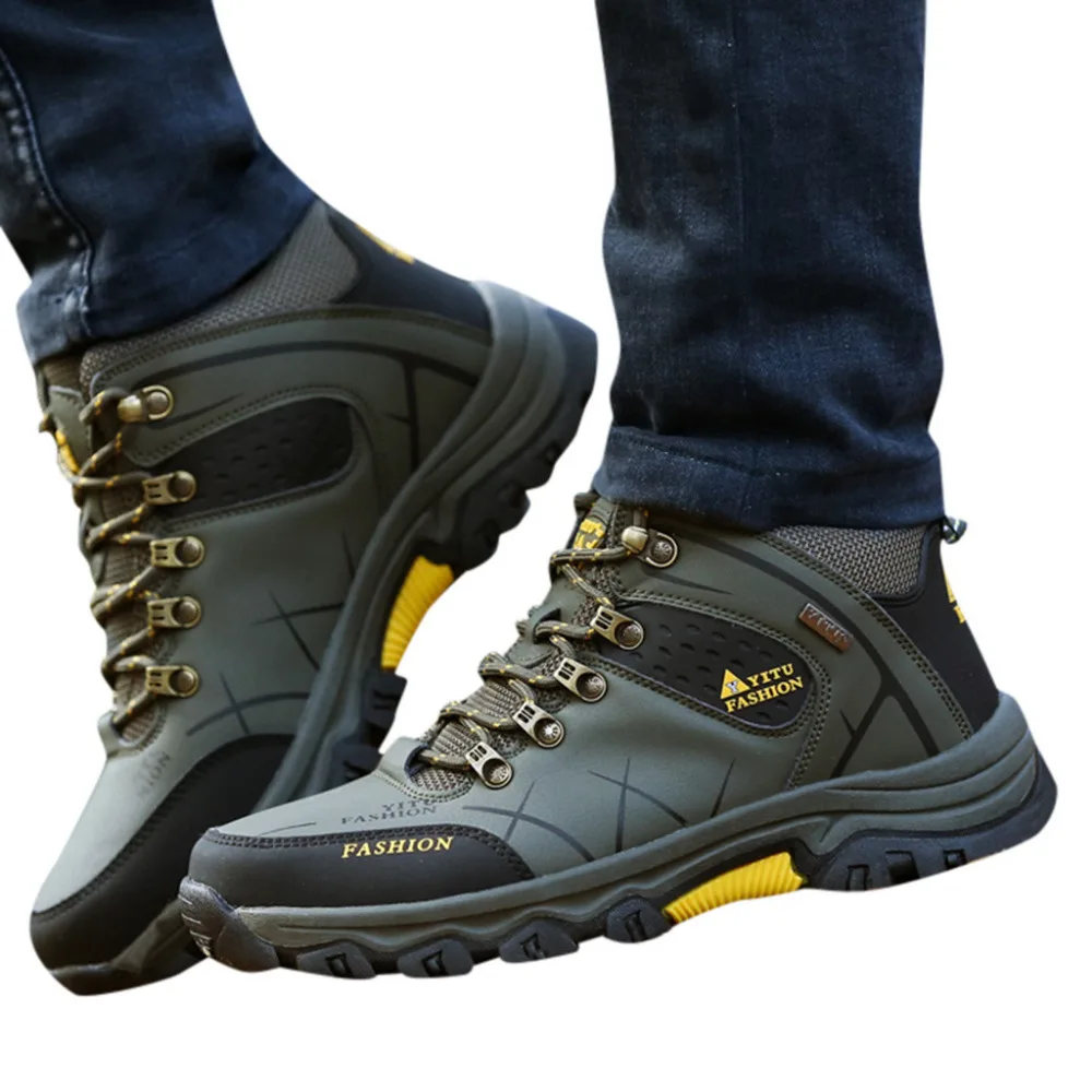 2019 Men's summer breathable mesh climbing walking shoes outdoor sports shoes non-slip running walking shoes for male 40J10 (7)