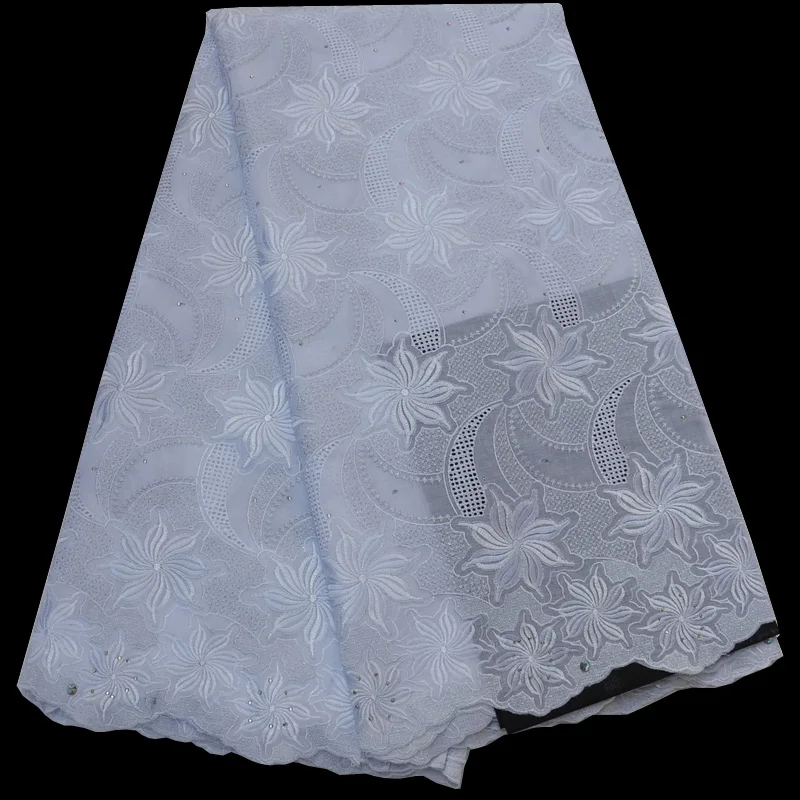 

Free shipping (5yards/pc) high quality pure white African cotton lace fabric embroidered Swiss voile lace for party dress CLP234