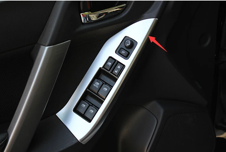 

Lapetus Interior Chrome Window Lift Switch Button Decoration Frame Cover Trim 4 Pcs Fit For Subaru Forester 2013 2014 ABS
