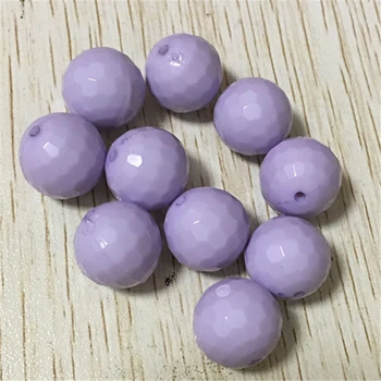 

(choose size) 10mm/12mm/14mm/16mm/20mm light purple color chunky solid Faceted Hexagon disco Beads