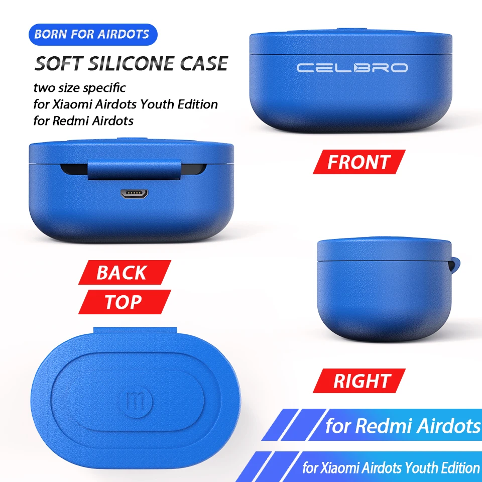 Разноцветный Мягкий силиконовый чехол Airdots защитный для Xiaomi Redmi Youth версия Mi Air Dots