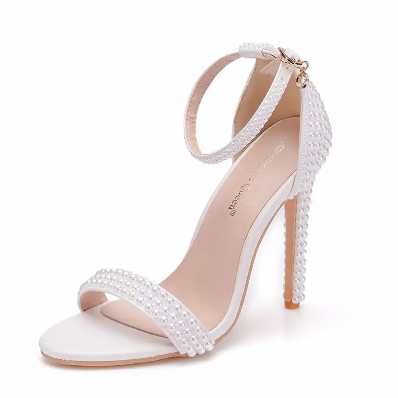 New Pearl White Sweet Fashion Women S Wedding Sandals Thin High
