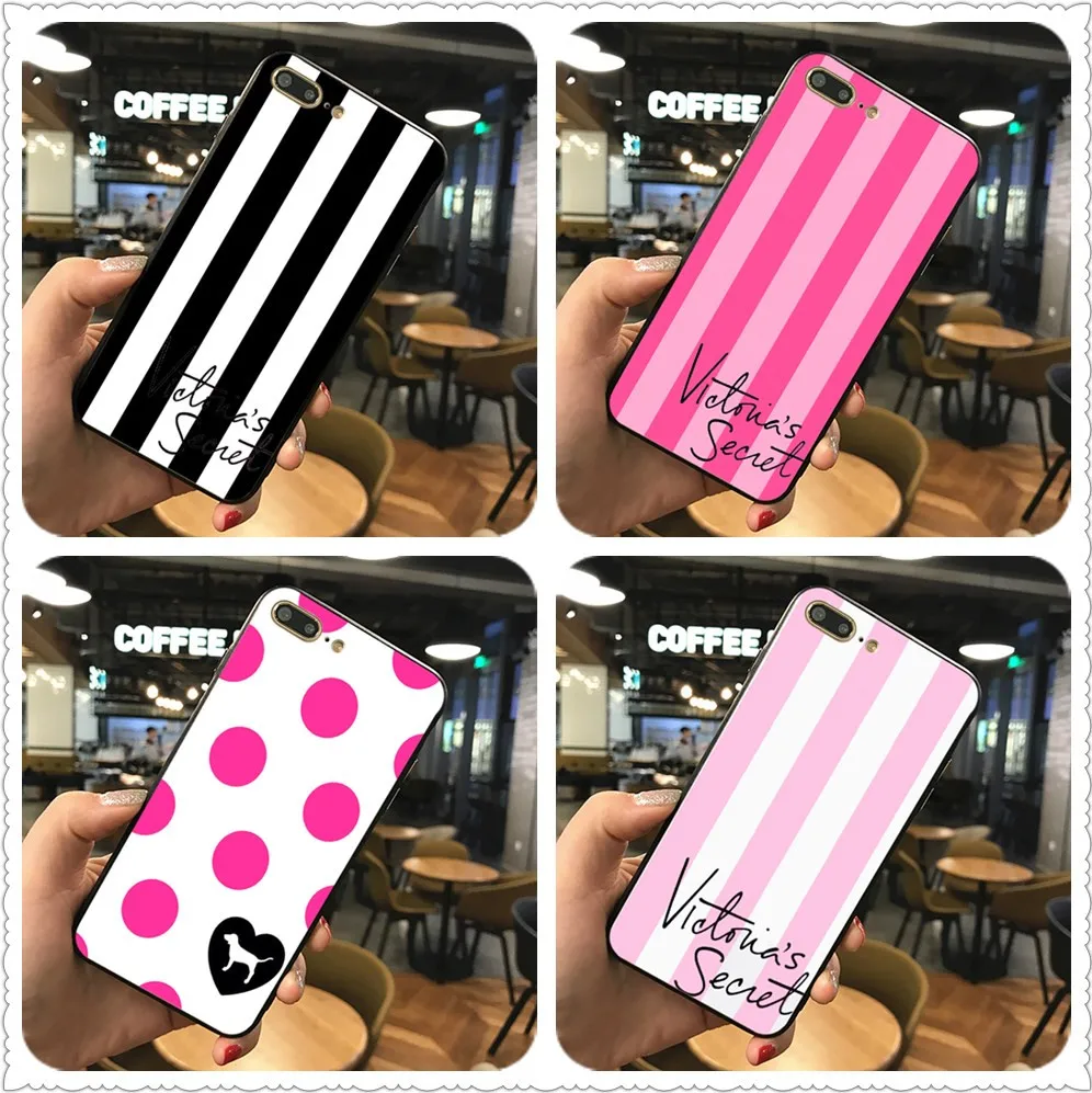 

American street card Case For iphone X XS XR XSMA Black silicone case For Samsungs7 s8 s9 love pink Case Cover