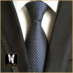 Модные Дизайн галстук 8 см классический желтый плед cravata Высокое качество Классический Нежный Для мужчин тканые Gravata для Для мужчин
