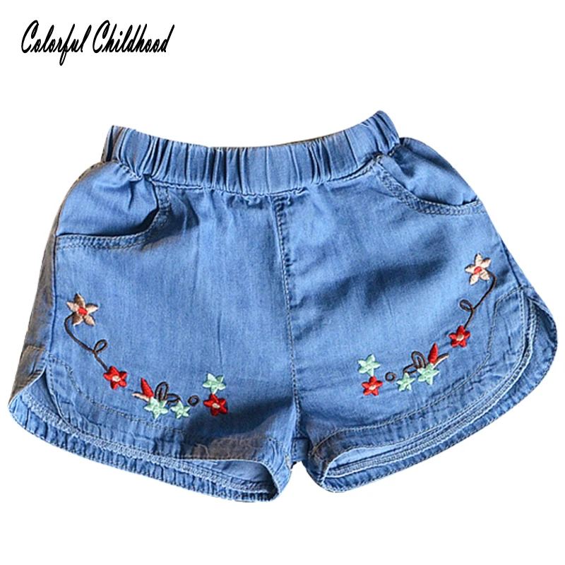 Summer Hot New Baby Girls Denim Shorts Embroidery Children Casual