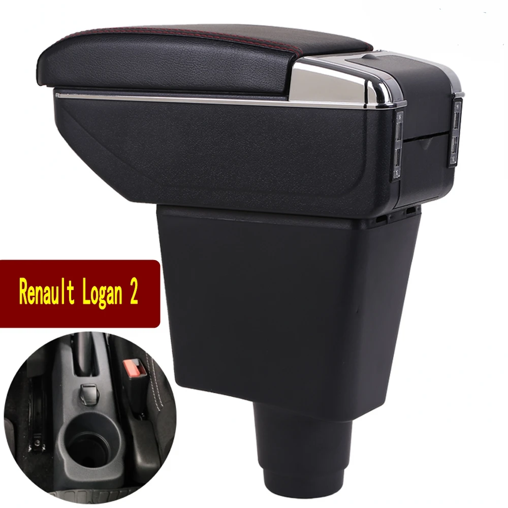 

For Renault Logan 2 Armrest Box Logan 2 Universal Car Central Armrest Storage Box cup holder ashtray modification accessories