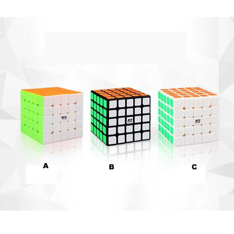 QiYi QiZheng 5x5x5, Магический кубик, чёрный, Stickess Профессиональный Скорость Детские Кубики Игрушки головоломки Обучающие Cubo Magico, игрушки в подарок