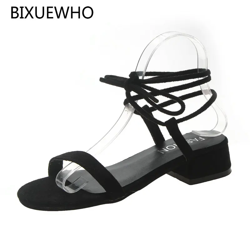 

Size 35-40 2019 New Fashion Summer Female Sandals Women's Round Toes Med Heels Solid Shoes Woman Ankle Strap Cozy Dress Shoes