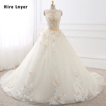 

NAJOWPJG 2019 New Arrive Bow Bridal Gowns Casamento Pleat Appliques Flowers Pearls Gorgeous Wedding Dresses Vestidos De Noiva