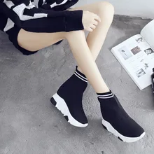 Knitting boots, women 2017 new socks shoes, female wedges and trendy women’s shoes