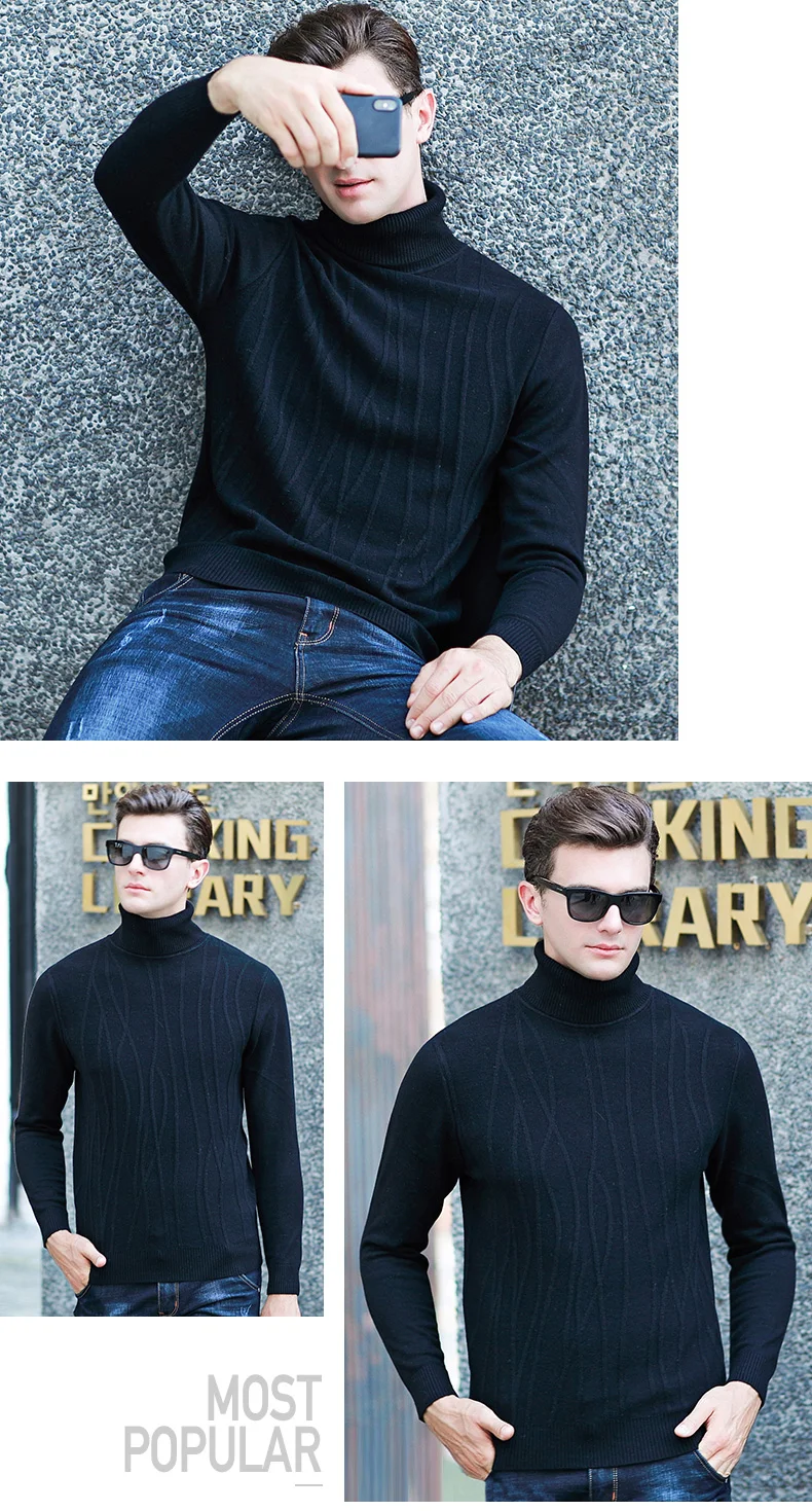 Мужской Повседневный шерстяной Полосатый пуловер с длинным рукавом, толстый свитер, свитера, Мужская брендовая одежда