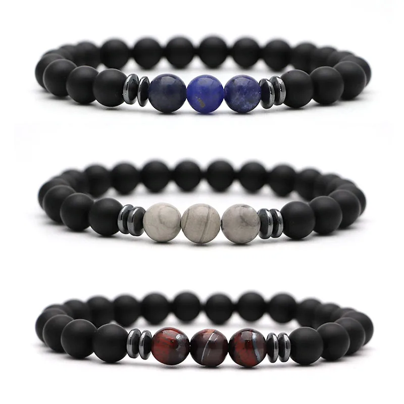 Мужской и женский браслет ms-s &amp Pulseira Hombres 16 стильных матовых браслетов из черной