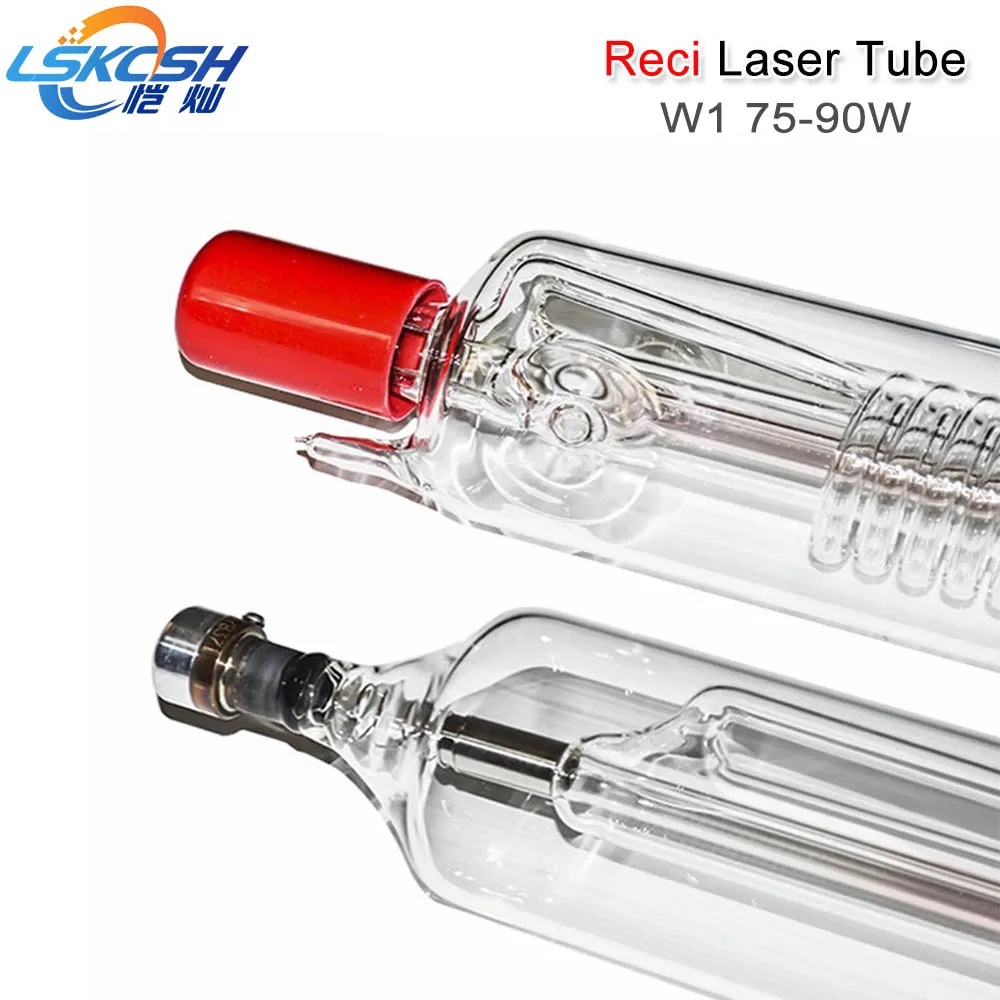

LSKCSH Reci W1 75W CO2 Laser Tube Wooden Case Box Packing Length 1050 Dia. 80mm for CO2 Laser Engraving Cutting Machine S1 Z1