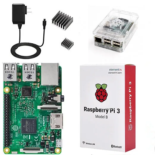 4 в 1 Raspberry Pi 3 комплект Wifi и Bluetooth Raspberry Pi 3 Model B+ радиаторы с блоком питания+ прозрачный ABS Пластиковый Чехол