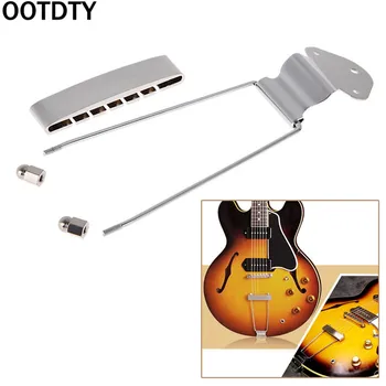 

OOTDTY Chrome 6 String Guitar Tailpiece Trapeze Silvery Open Frame For Archtop Guitar