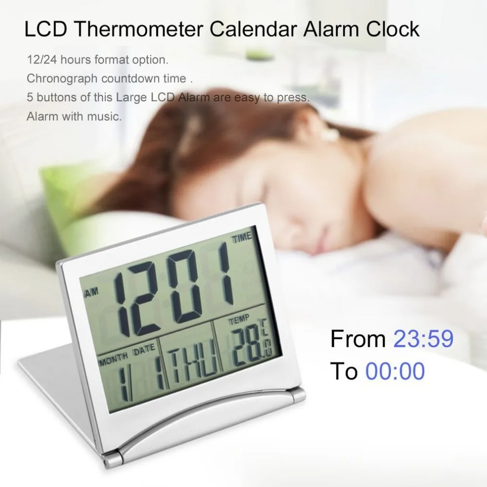 Home Decor Desk Clock Calendar Date Digital Alarm Centigrade