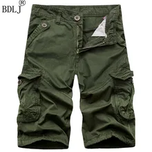 BDLJ горячие летние Новые товары Мужские модные брендовые шорты с несколькими карманами однотонные хлопковые мужские повседневные шорты